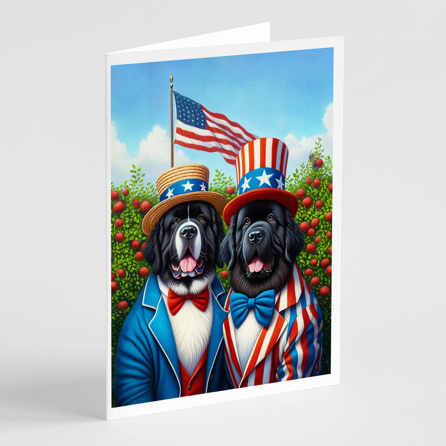 All American Newfoundland Greeting Cards Pack of 8 7 in x 5 in