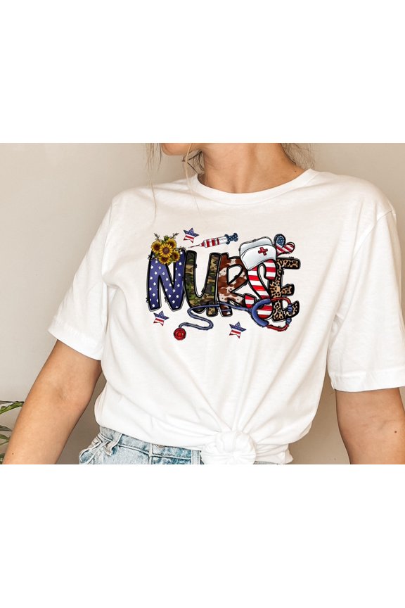 All American Nurse Shirt 4th of July RN Tee