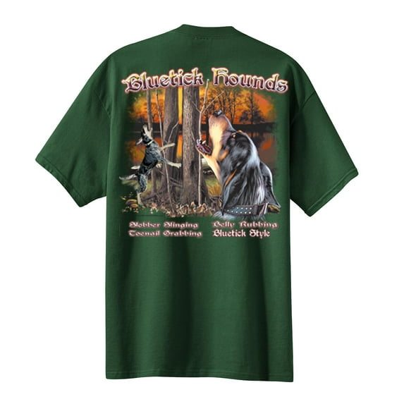 All American Outfitters Southern Hunting Bluetick Hounds Coonhound Hunter Bird Duck Rifle Outdoors Tee-Forest-XXL