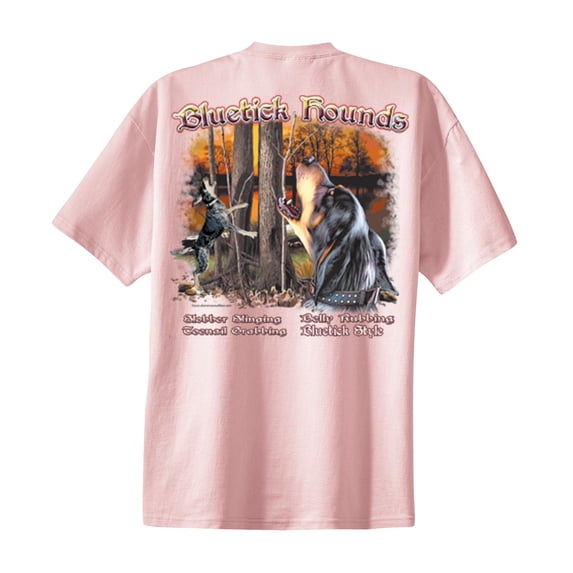 All American Outfitters Southern Hunting Bluetick Hounds Coonhound Hunter Bird Duck Rifle Outdoors Tee-Lightpink-Small