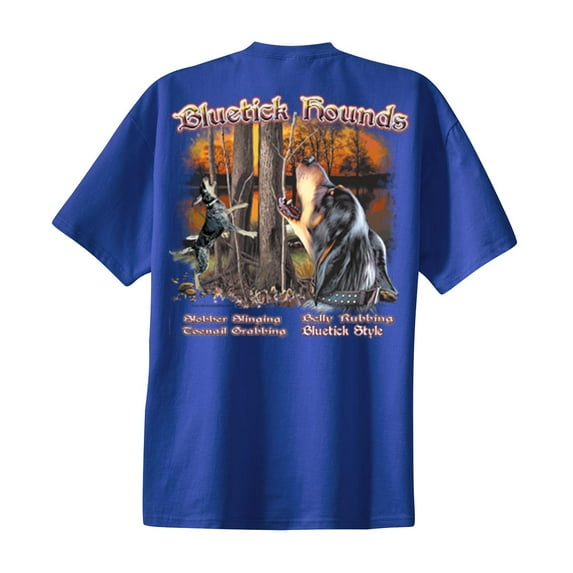 All American Outfitters Southern Hunting Bluetick Hounds Coonhound Hunter Bird Duck Rifle Outdoors Tee-Royal-XL