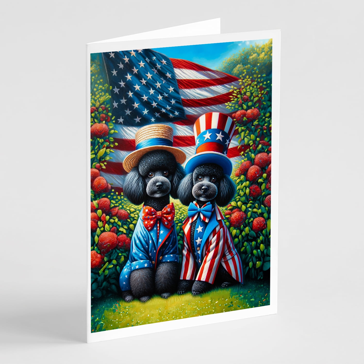 All American Poodle Greeting Cards Pack of 8 7 in x 5 in