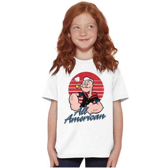 All American Popeye The Sailor Man Crewneck T Shirts Boy Girl Teen Brisco Brands M