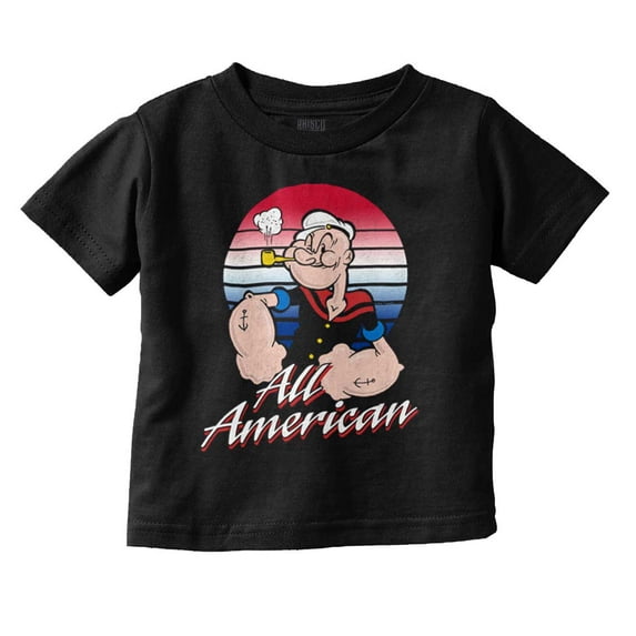 All American Popeye The Sailor Man Toddler Boy Girl T Shirt Infant Toddler Brisco Brands 4T
