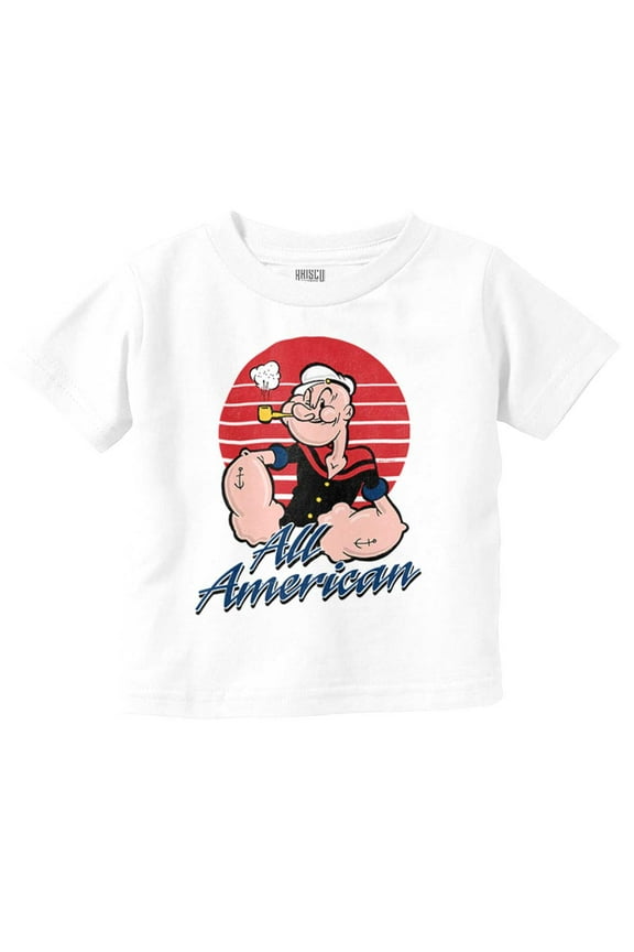 All American Popeye The Sailor Man Toddler Boy Girl T Shirt Infant Toddler Brisco Brands 4T