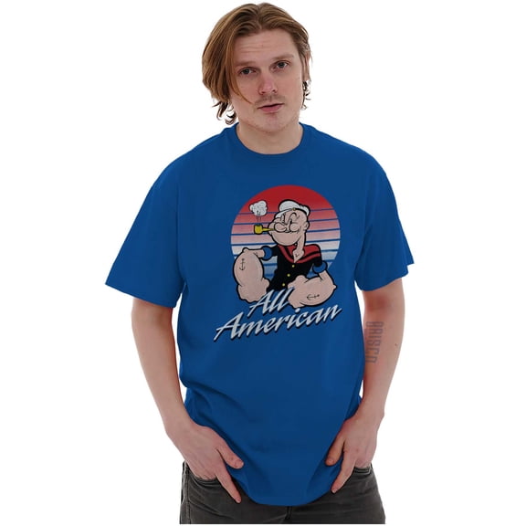 All American Popeye The Sailor Man Unisex Plus Size Graphic Tee Brisco Brands 2X