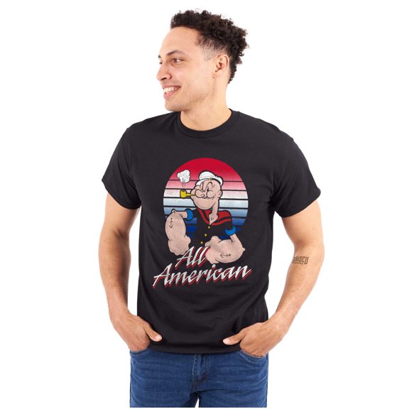 All American Popeye The Sailor Man Unisex Plus Size Graphic Tee Brisco Brands 3X