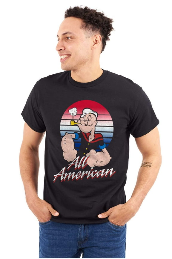 All American Popeye The Sailor Man Unisex Plus Size Graphic Tee Brisco Brands 3X