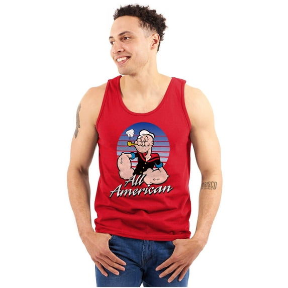 All American Popeye The Sailor Man Plus Size Graphic Tank Top Brisco Brands 2X