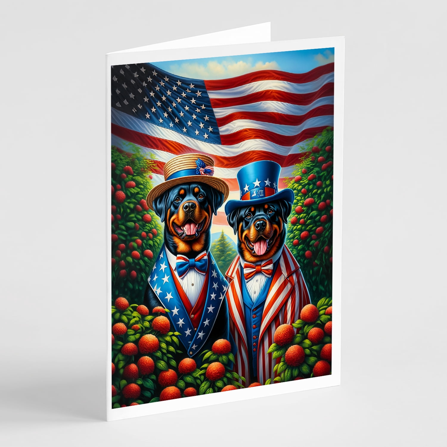 All American Rottweiler Greeting Cards Pack of 8 7 in x 5 in