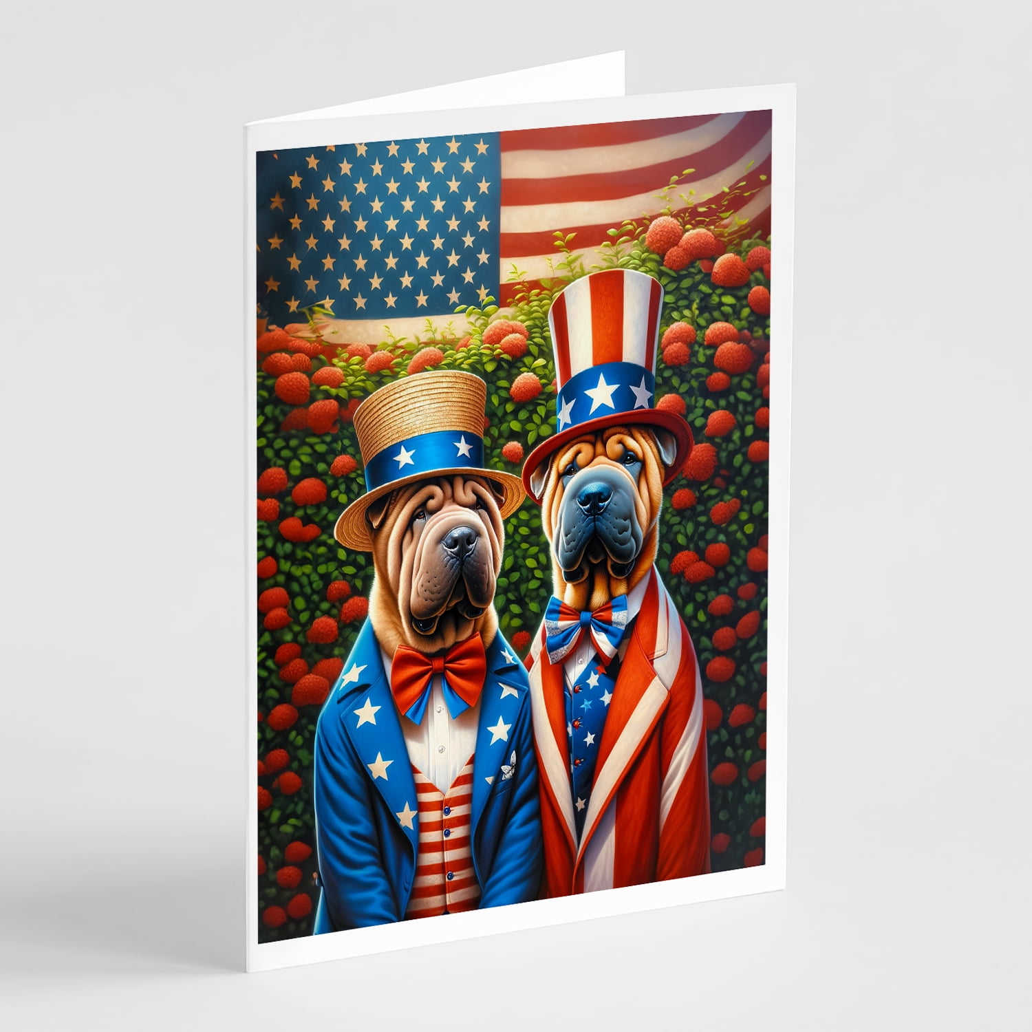 All American Shar Pei Greeting Cards Pack of 8 7 in x 5 in