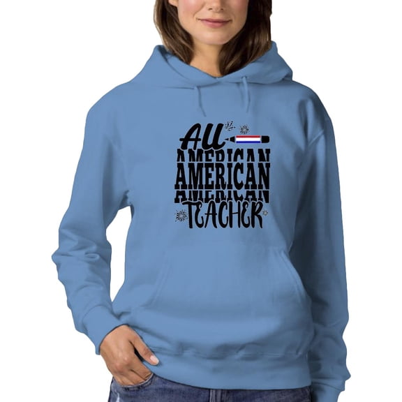 All American Teacher Hoodie Women -Image by Shutterstock, Female x-Large