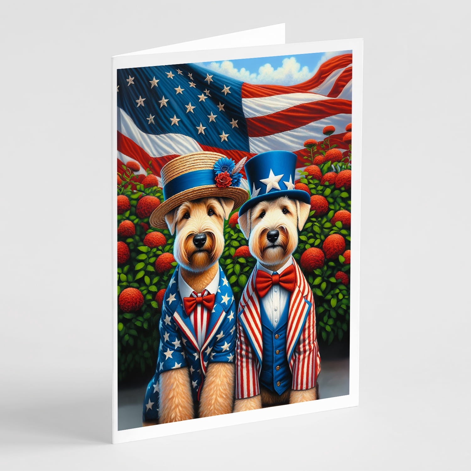 All American Wheaten Terrier Greeting Cards Pack of 8 7 in x 5 in
