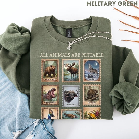 All Animals Are Pettable Some Only Once Sweatshirt, Funny Wildlife ...