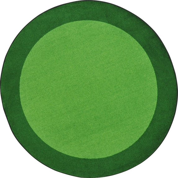 Joy Carpets Kid Essentials All Around 13'2" Round Area Rug in Color Green