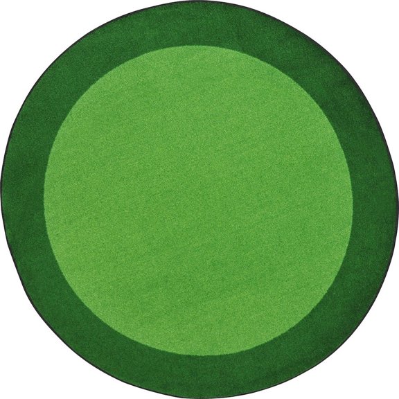 Joy Carpets Kid Essentials All Around 13'2" Round Area Rug in Color Green