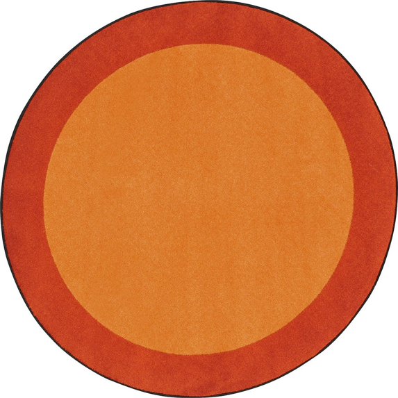 Joy Carpets Kid Essentials All Around 13'2" Round Area Rug in Color Orange
