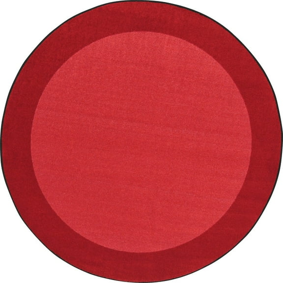 All Around 5'4" Round area rug in color Red