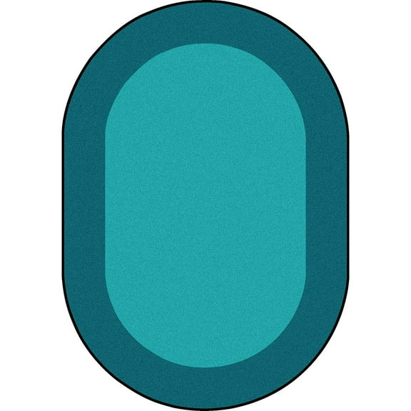 All Around 5'4" x 7'8" Oval area rug in color Teal