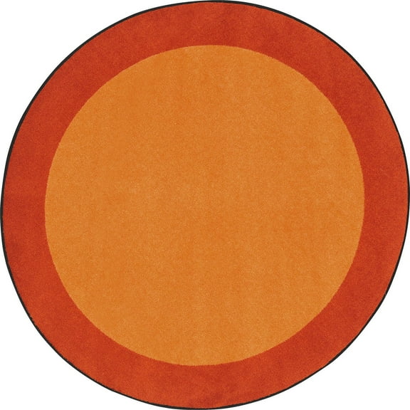 All Around 7'7" Round area rug in color Orange