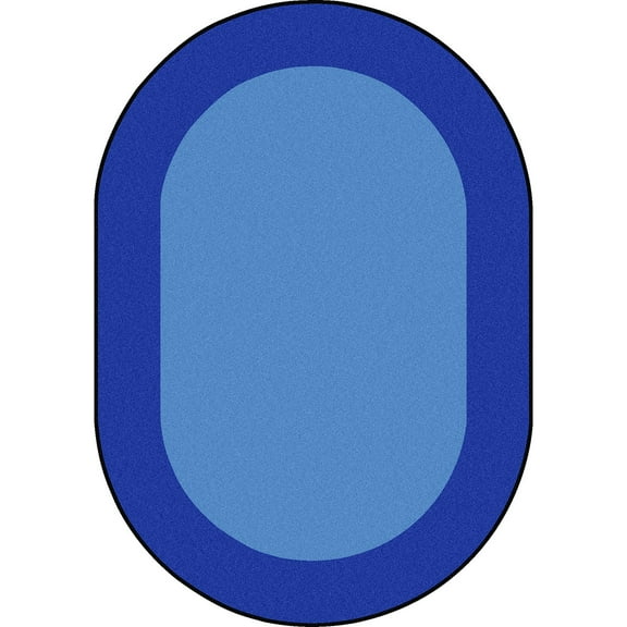 All Around 7'8" x 10'9" Oval area rug in color Blue