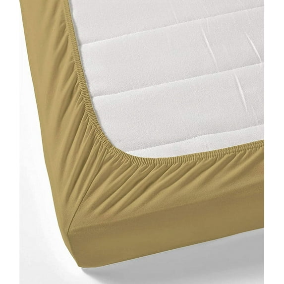 All Around Elastic Fitted Sheet with 14" Deep Pocket and 2 Pillow cases, 100% Egyptian Cotton, 450 TC -Hotel Luxury Fitted Sheet Set 3 Piece-Taupe Solid, Full-XL Size