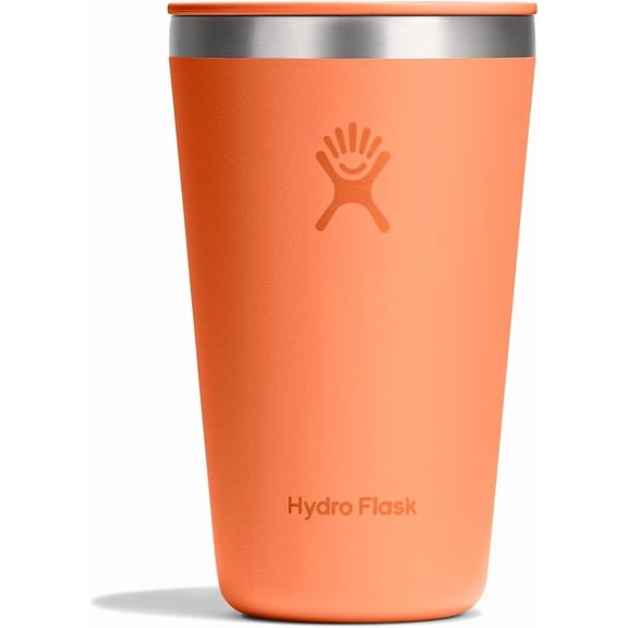 All Around Tumbler Press-in Lid, Insulated Travel Mug, Stainless Steel Coffee Cup 16 Oz Nectar Orange