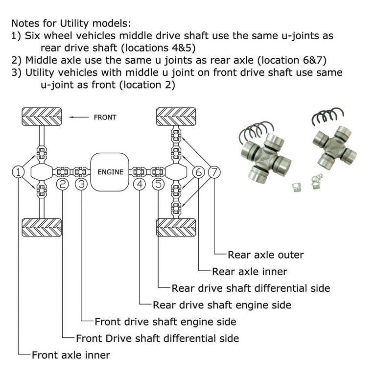 All Balls 19 1002 Universal Joint Kit Walmart
