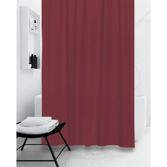 All Bath PEVA Shower Curtain Liner 12 Metal Grommets, Burgundy, 70x72 Inches