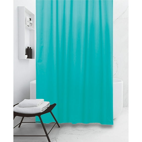 All Bath PEVA Shower Curtain Liner 12 Metal Grommets, Turquoise Blue, 70x72 Inches