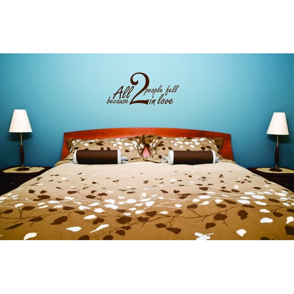 All Because 2 People Fell In Love Picture Art Girls Boys Bedroom Peel & Stick Sticker Vinyl Wall Decal 14 X 28 Inches