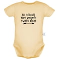 thumbnail image 1 of All Because Two People Swiped Right Funny Rompers For Babies, Newborn Baby Unisex Bodysuits, Infant Jumpsuits, Toddler 0-24 Months Kids One-Piece Oufits (Yellow, 18-24 Months), 1 of 4