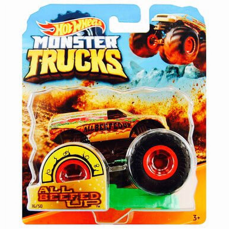 Hot Wheels Monster Trucks All BEEFED UP die-cast 1:24 Scale Vehicle with  Giant Wheels for Kids Age 3 to 8 Years Old Great Gift Toy Trucks Large  Scales