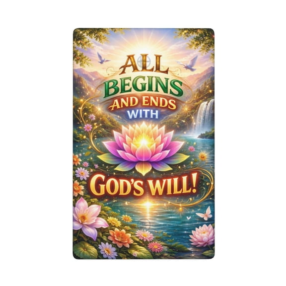 All Begins And Ends With God'S Will Decorative Blank Wall Plate Cover, Polycarbonate Switch Plate