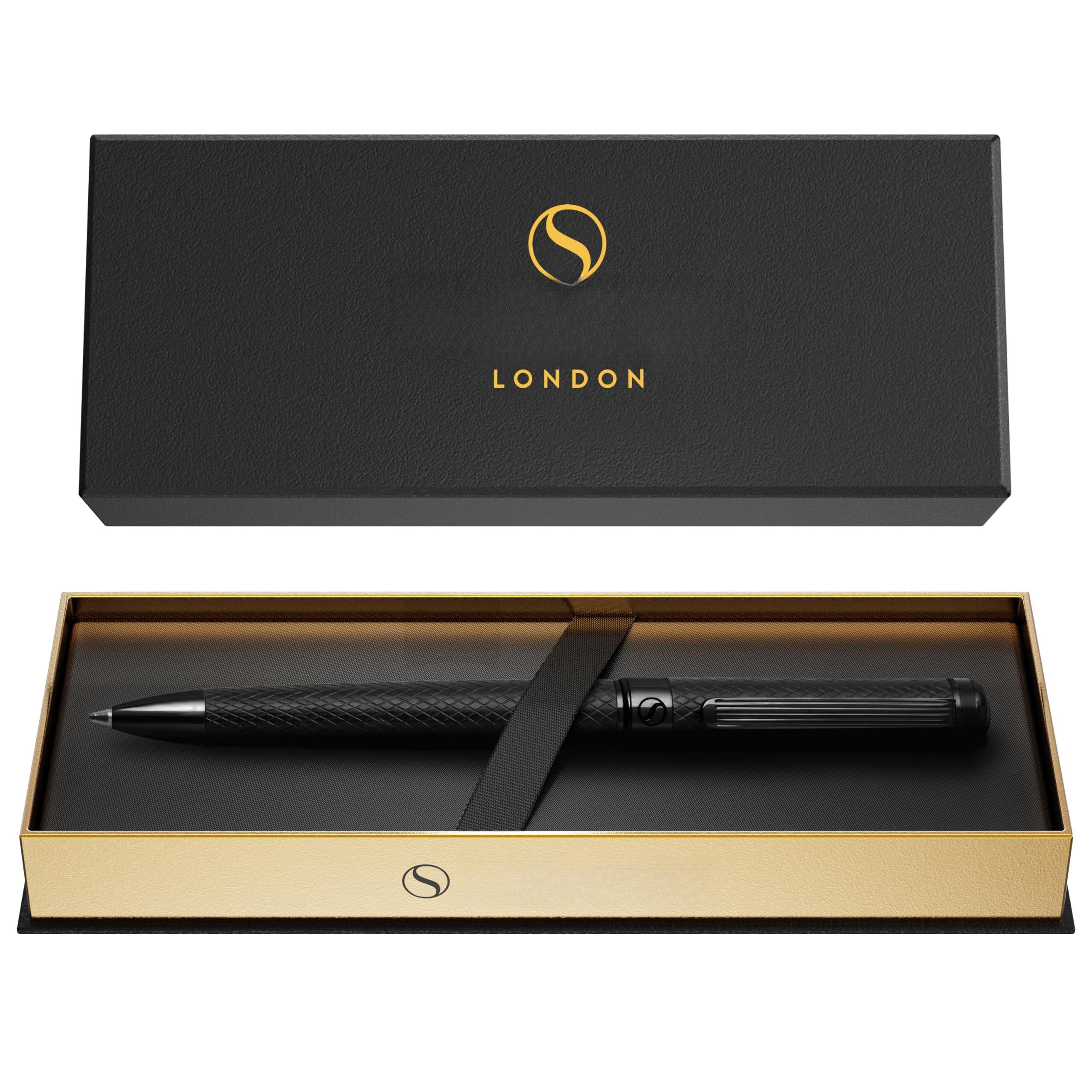 All Black Ballpoint Pen -stunning Luxury Metal Matt  Schmidt Refill Gift Set For Men & Women Professional Executive Office Nice Fancy Designer Pens