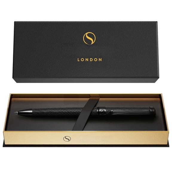 All Black Ballpoint Pen -stunning Luxury Metal Matt Schmidt Refill Gift Set For Men & Women Professional Executive Office Nice Fancy Designer Pens