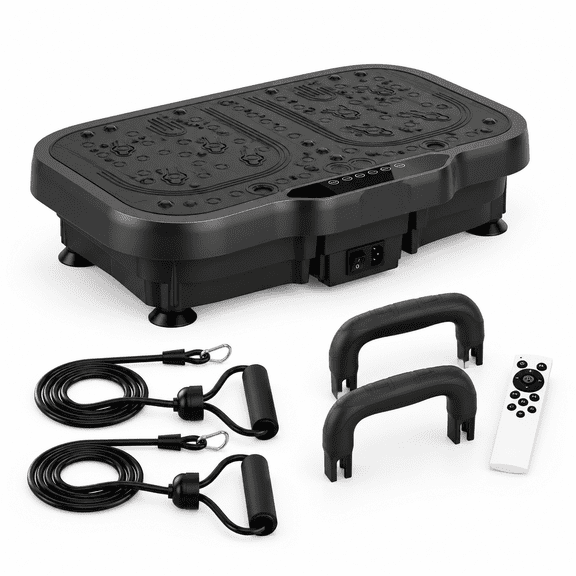 All-Black Extra Large Whole Body Vibration Plate Exercise Machine