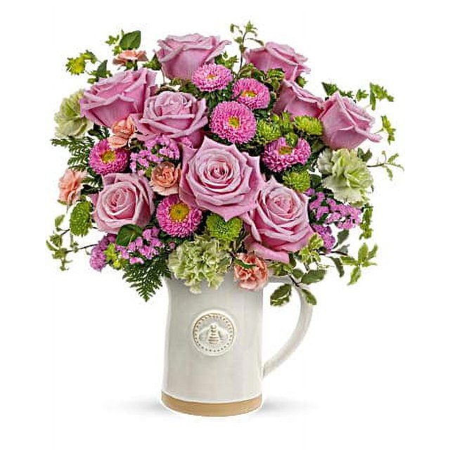 All Blooming Teleflora's Artisanal Pitcher Bouquet