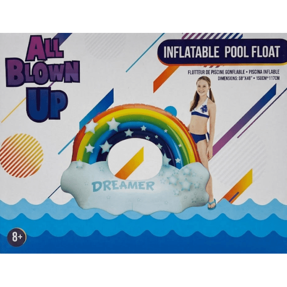 All Blown Up "Dreamer" Rainbow Cloud Inflatable Pool Float