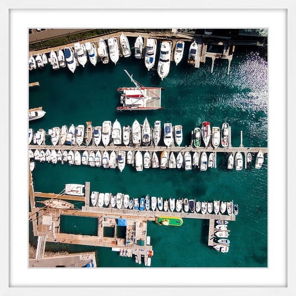 "All Boats Docked" Framed Painting Art Print, 18.0" x 1.5"