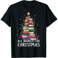 thumbnail image 1 of All Booked For Christmas Book Christmas Tree Lights T-Shirt, 1 of 6