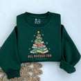 thumbnail image 1 of All Booked For Christmas Embroidered Sweatshirt, Gift for Librarian, Bookworm Christmas Sweater, Christmas Book Tree Sweatshirt, 1 of 4