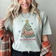 All Booked For Christmas, Reading, Booktok, Book, Library Comfort Color T-shirt-Small / Bay