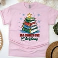 thumbnail image 1 of All Booked For Christmas T-Shirt | Funny Book Tree Holiday Reading Tee, Light Pink, Size L, 1 of 6