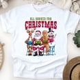 thumbnail image 1 of All Booked For Christmas T-Shirt | Santa Reindeer Gingerbread Reading Tee, White, Size S, 1 of 6