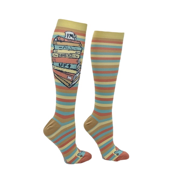All Booked Up Socks Funny Nerdy Compression Socks for Women Unisex Size