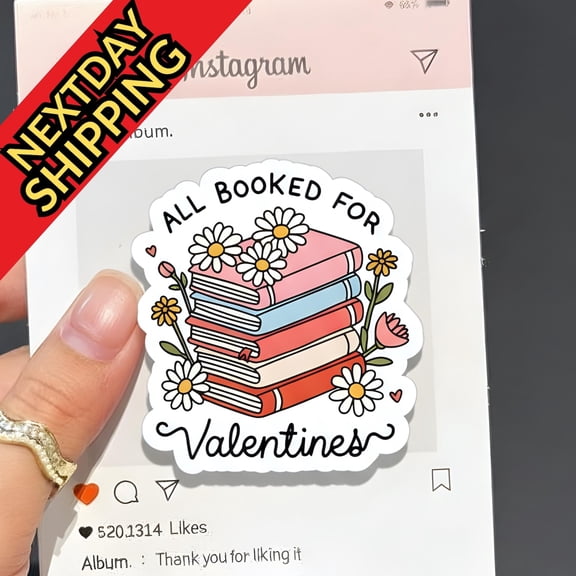 All Booked for Valentines MagSafe Phone Grip Cute Book Stack Magnetic Phone Holder, Gift for Book Lovers, Valentines Day Phone Accessory