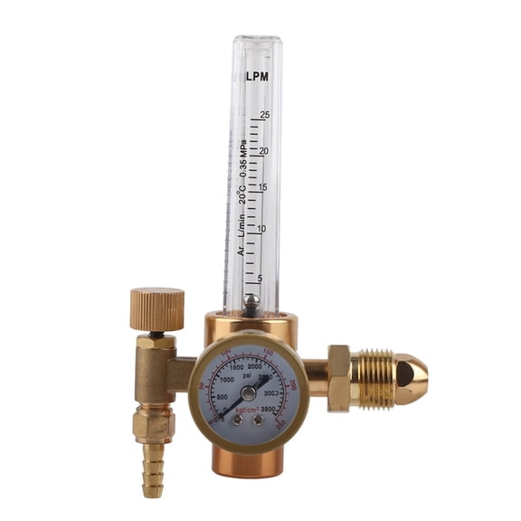 All Brass Argon Pressure Reducer Flow Meter CGA580 Connector 1/8 Male Thread Gas Regulator