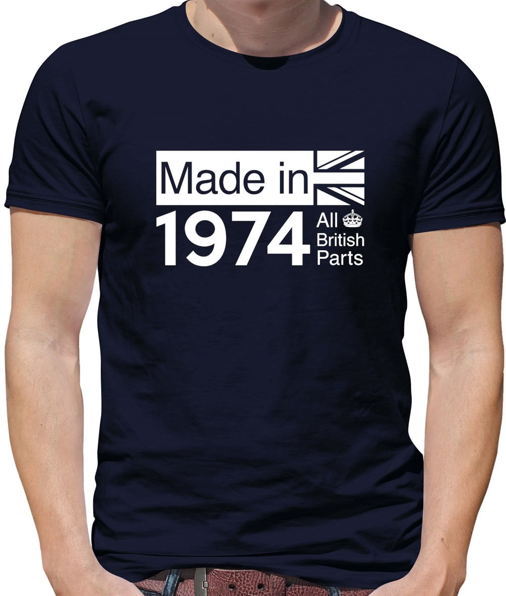All British Parts 1974 Mens 49th Birthday Gift Present Ideas 49 T-Shirt ...