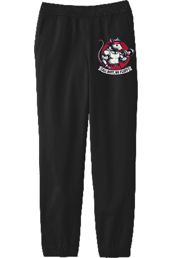 All Buff no Fluff Gym Rat Youth Black Jogger Pants-Small